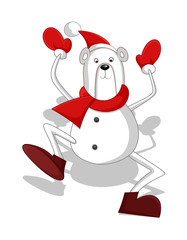 Funny Bear Santa Claus Dancing