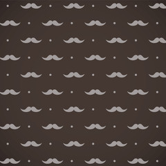 Mustache, vintage, vector pattern.