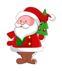 Funny Santa with Christmas Tree