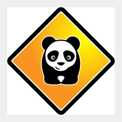 Panda sign, vector