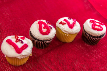 Valentines Day - cupcakes spelling LOVE