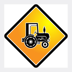 Tractor sign, vector