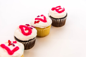 Valentines Day - cupcakes spelling LOVE