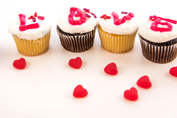 Valentines Day - cupcakes spelling LOVE