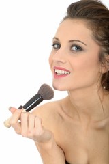 Young Woman Applying Face Powder