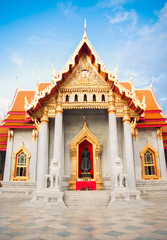 Beautiful Thai Temple Wat Benjamaborphit, temple in Bangkok, Tha
