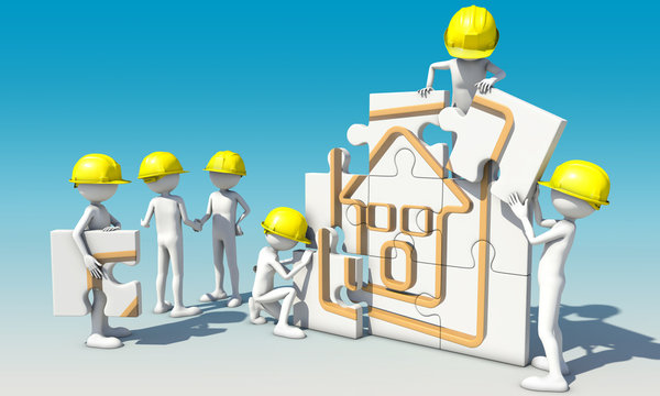 travail d'&eacute;quipe b&acirc;timent