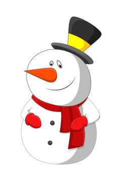 Cute Snowman Vector Character