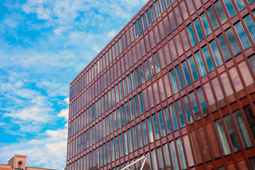 Red  office building in Hamburg