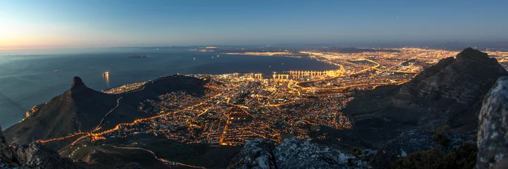 Fototapete Südafrika Kapstadt bei Nacht