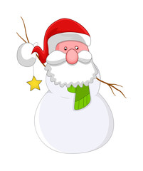 Scared Santa Character with Star Ornament