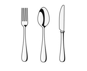 Fork, spoon and knife