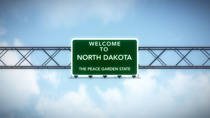 North Dakota USA State Welcome to Highway Road Sign