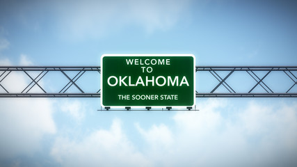 Oklahoma USA State Welcome to Highway Road Sign