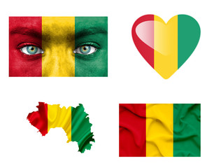 Set of various Guinea flags