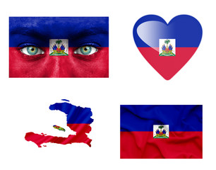 Set of various Haiti flags - 78910591