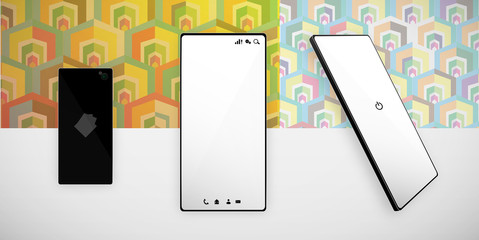 three position black smartphone