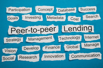 Peer-to-peer And Lending Text On Piece Of Torn Paper