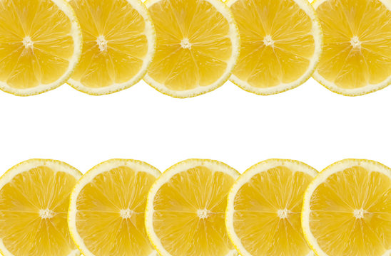 lemon segments on a white background