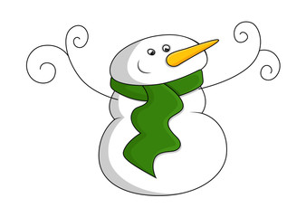 Happy Snowman Character