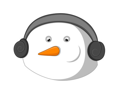 Snowman Face with Headphone