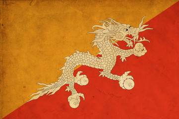 Bhutan grunge flag