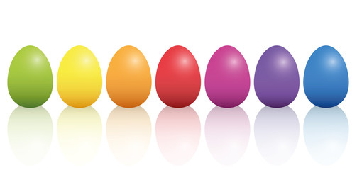Easter Eggs Basic Colors Reflection