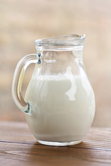 Obraz na płótnie Canvas fresh milk in the jug