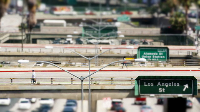 Time Lapse of Busy Downtown Freeway - Los Angeles