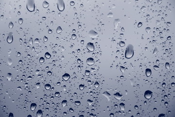 Rain drops on window , rainy day