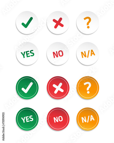 U0026quot Choice Yes No U0026 N A Stickers U0026quot Stock Image And Royalty