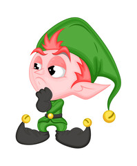 Cute Elf Character Thinking