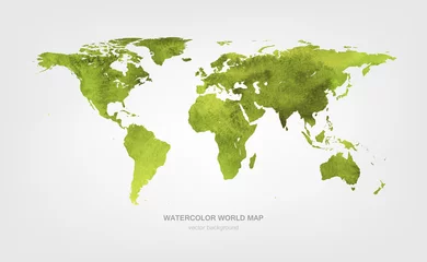 Fotobehang Watercolor world map © cmeree
