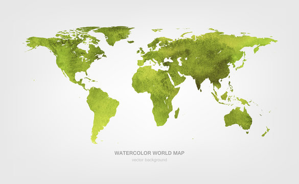 Fototapeta Akwarela mapa świata