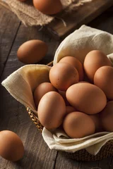 Deurstickers Raw Organic Brown Eggs © Brent Hofacker