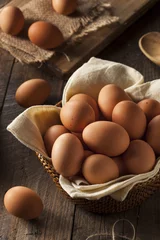 Foto op Canvas Raw Organic Brown Eggs © Brent Hofacker