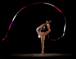Foto op Canvas Girl engaged art gymnastics © Boris Riaposov