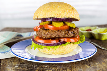 Homemade beef burger