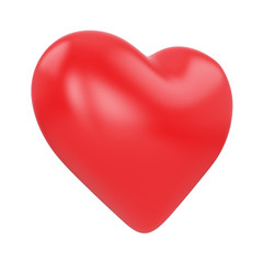 Isolated heart on shiny white background. High resolution 3D