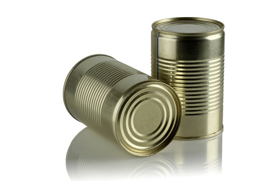 Two tin cans.