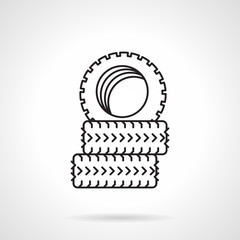 Tires black line vector icon