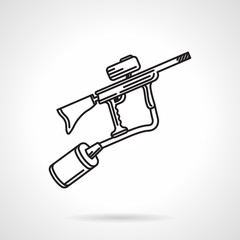 Paintball marker black line vector icon