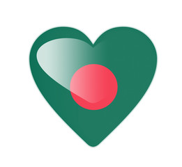 Bangladesh 3D heart shaped flag