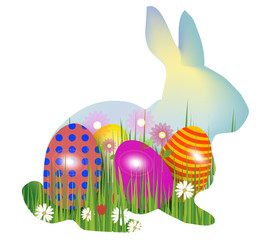 coniglio e uova di Pasqua
