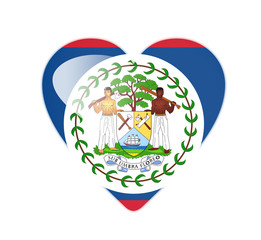 Belize 3D heart shaped flag