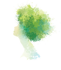 Vector abstract spring woman portrait.