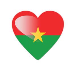 Burkina Faso 3D heart shaped flag