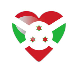 Burundi 3D heart shaped flag