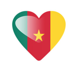 Cameroon 3D heart shaped flag