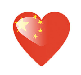 China 3D heart shaped flag